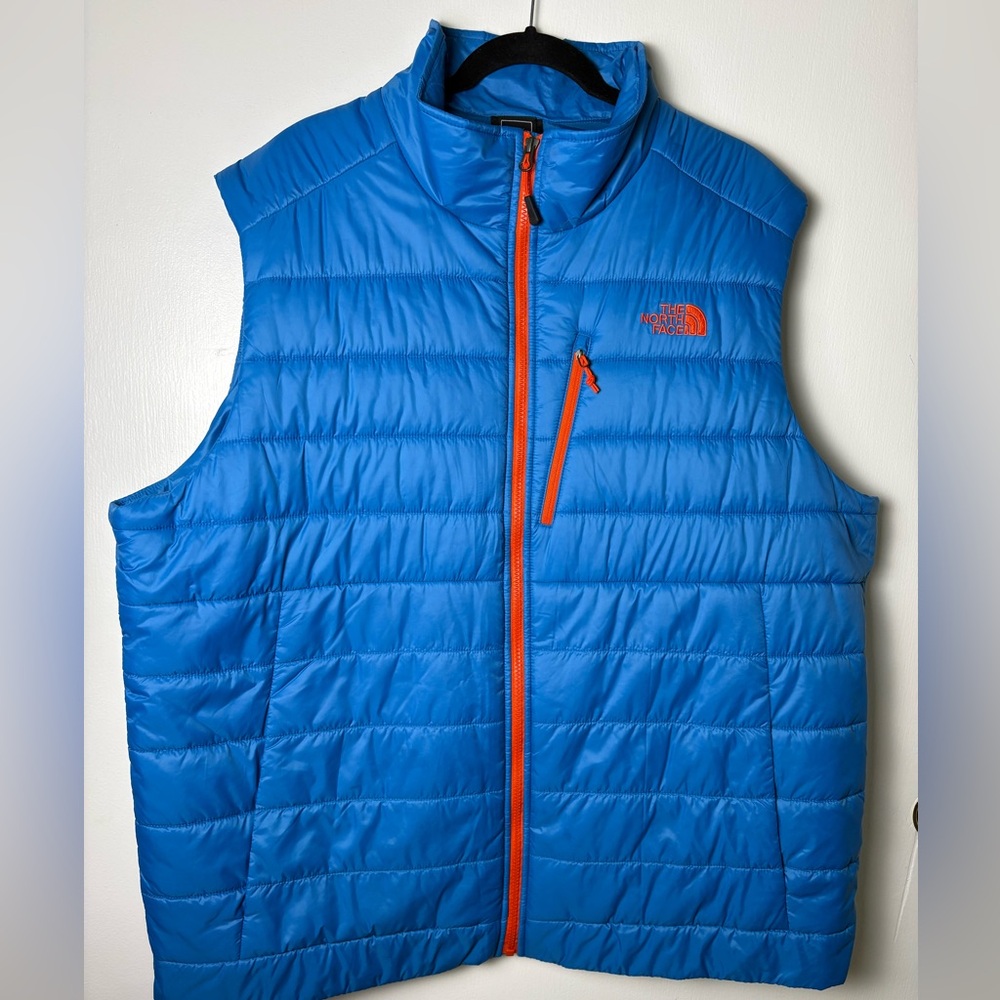 The North Face Vibrant Blue Vest with Red Zipper size XXL